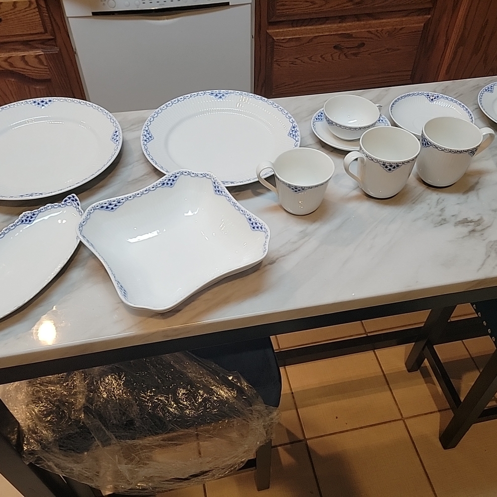 Royal Copenhagen White and Blue Dinnerware Set